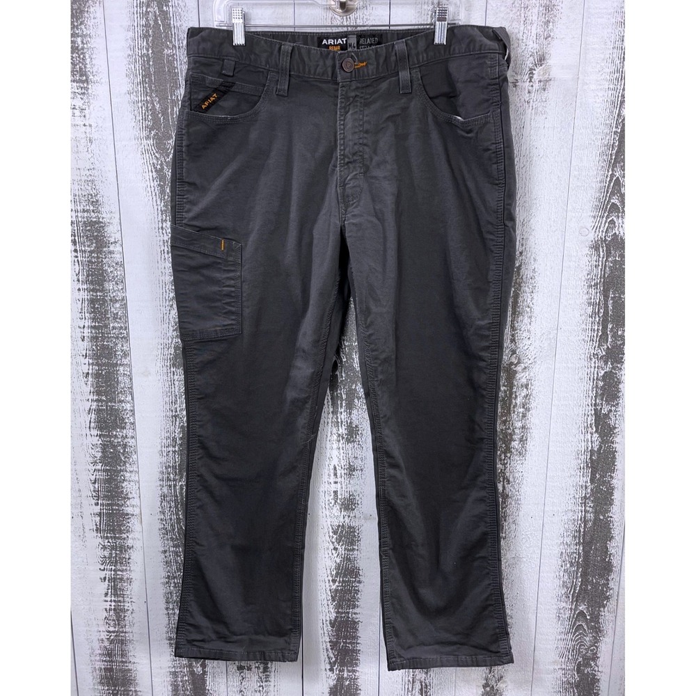 Ariat Rebar M4 Relaxed Straight Work Pants Gray 36x30 Stretch Utility Ripstop